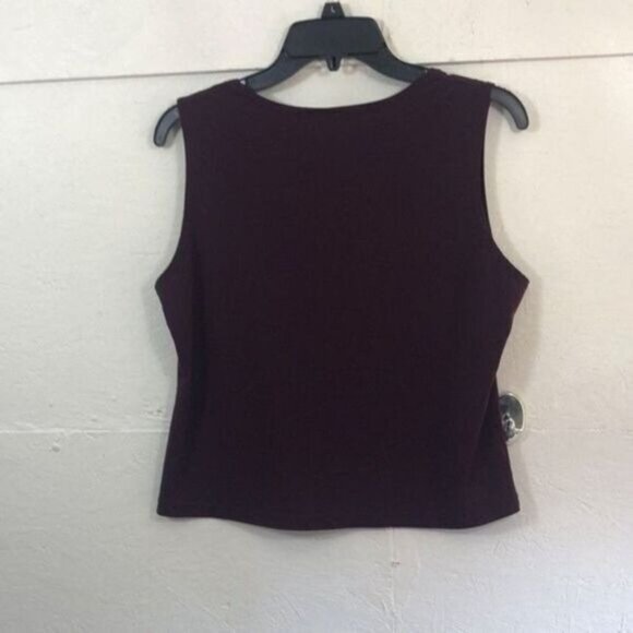 Baranda Tank Top XL Sleeveless Burgundy Scoop Neck Casual Top - Picture 2 of 11
